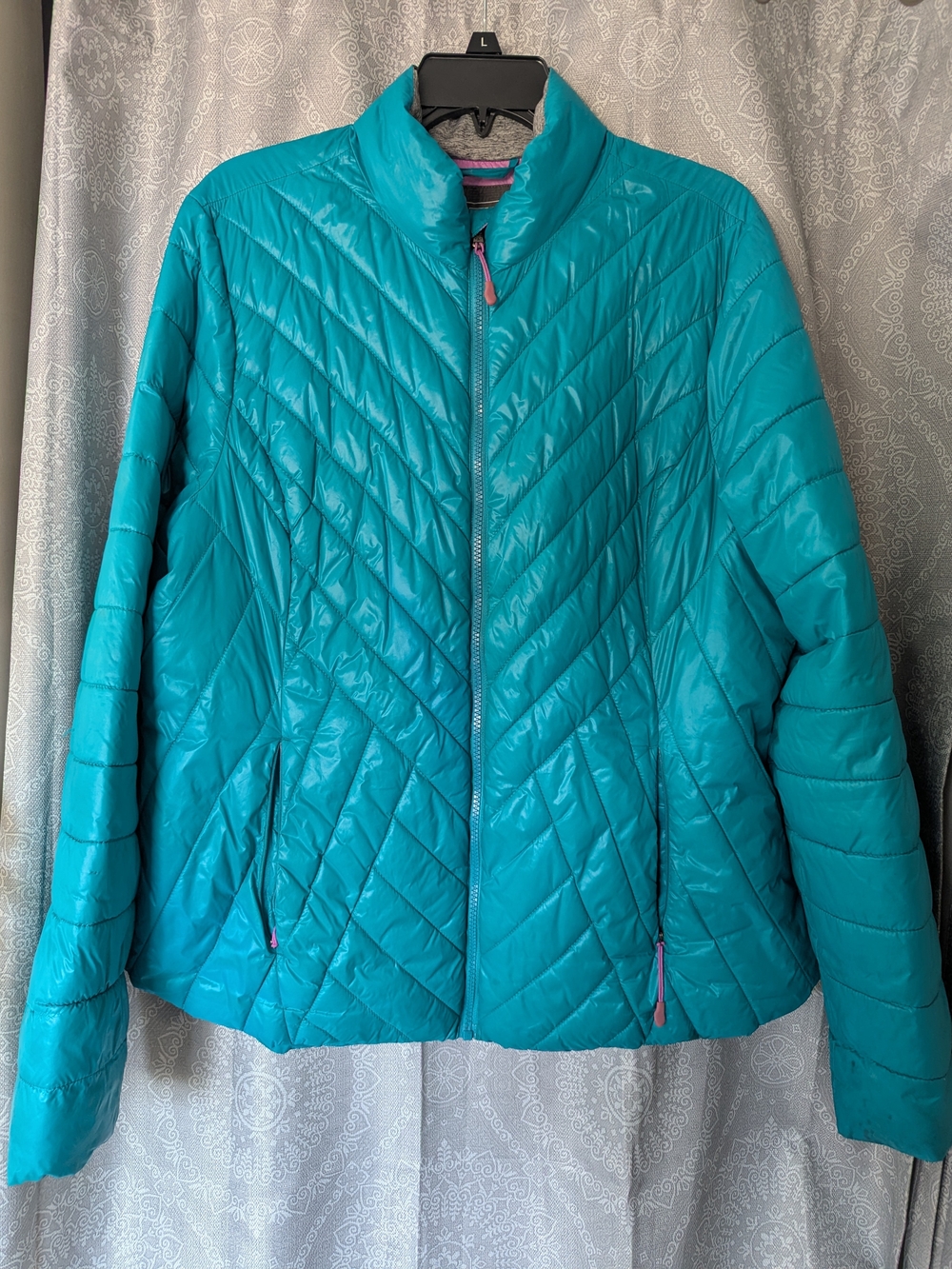 Women's Teal Quilted Puffer Jacket - Lightweight Insulated Zip